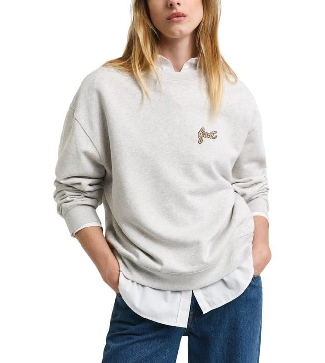 gant grey logo loose fit sweatshirt