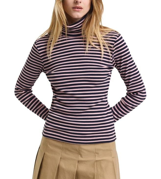 gant blue striped fitted fit top