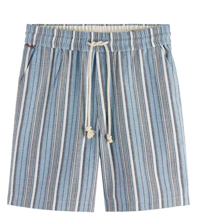 scotch & soda blue stripe fave- striped cotton bermuda shorts