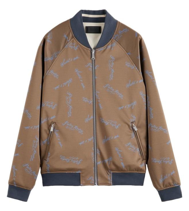 scotch & soda poetry reading aop reversible jacquard bomber jacket