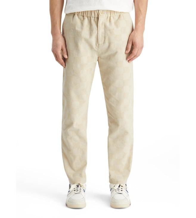 scotch & soda parchment fave - check-patterned corduroy joggers