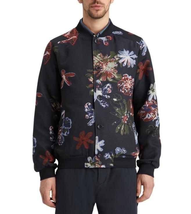 scotch & soda night flower aop jacquard bomber jacket