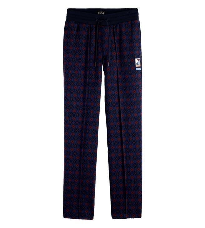 scotch & soda ink blue jacquard jacquard track pants