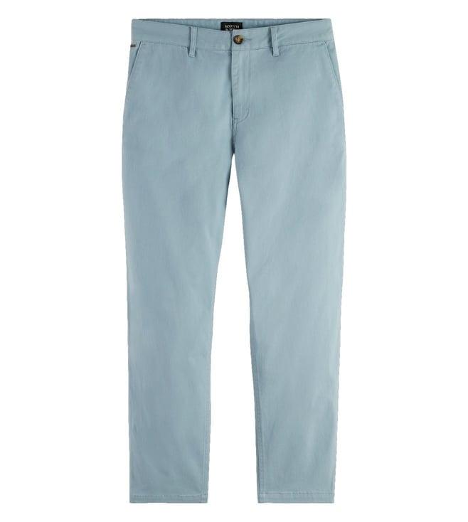 scotch & soda bay blue drift - regular-tapered twill chinos