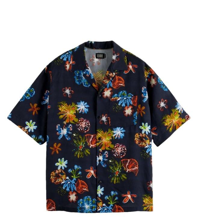 scotch & soda night flower aop printed shirt