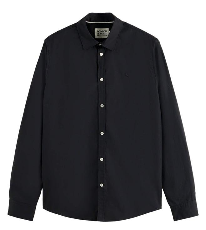 scotch & soda black core - poplin solid shirt