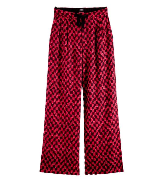 scotch & soda ikat checkerboard pink eleni printed pyjama pant