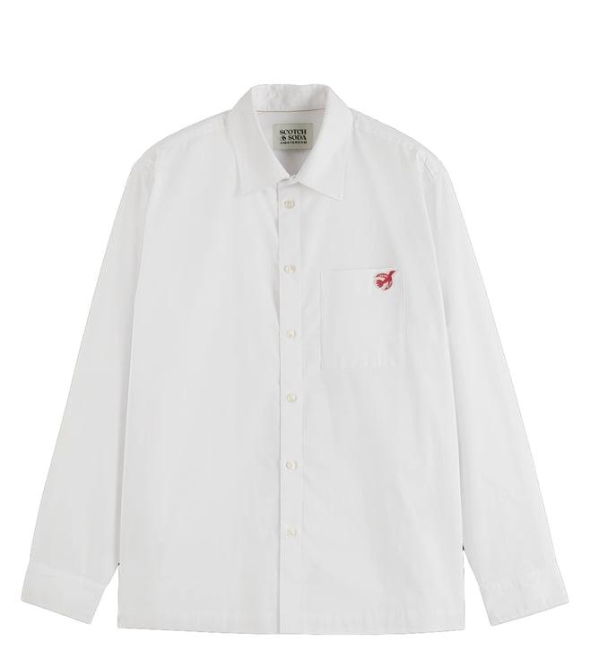 scotch & soda white core - the free spirit peace bird poplin shirt