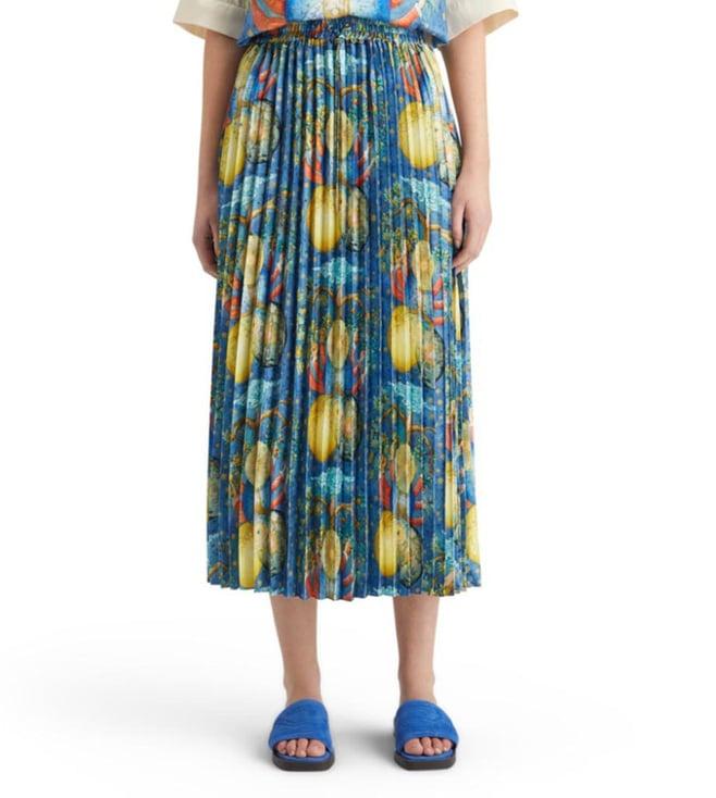 scotch & soda embassy tree aop pleated printed skirt