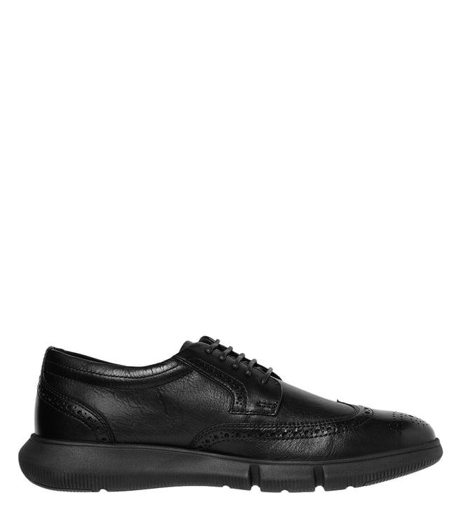 geox men's u adacter f black brogue shoes