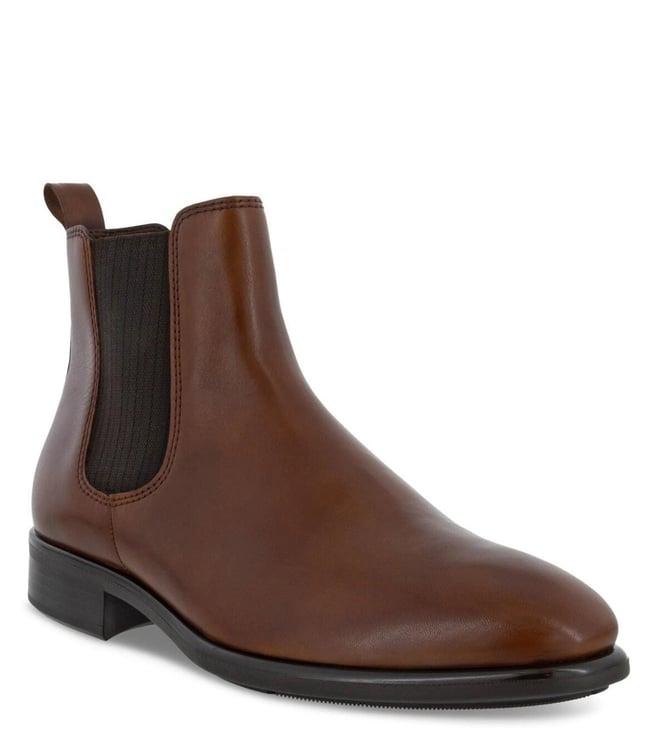 ecco men's citytray cognac chelsea boots