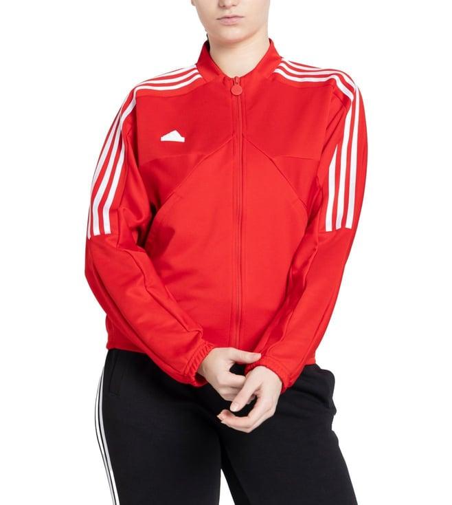 adidas women red w tiro np tt track jacket