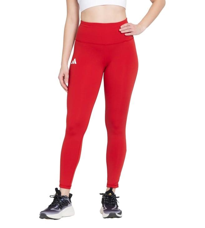 adidas women red adizero e 1/1 l running tights