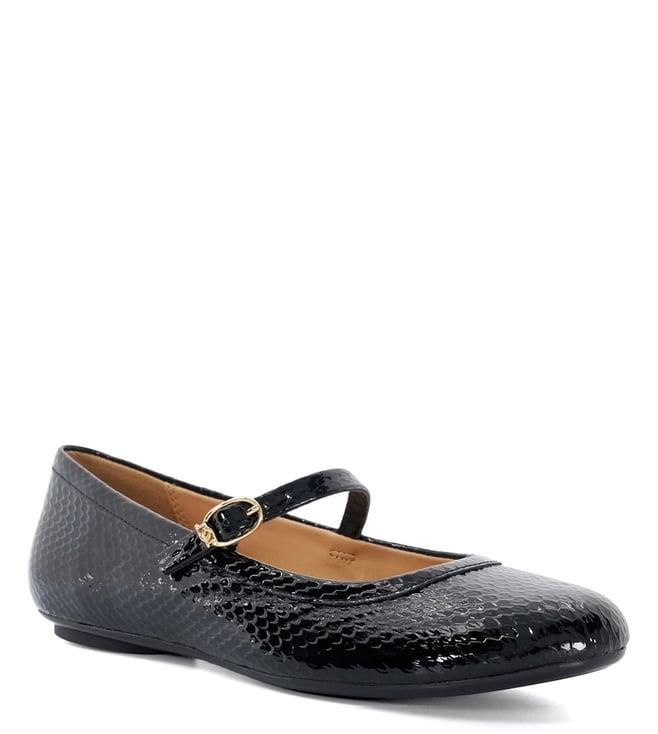 dune london women's heida black ballerinas (animal attack)