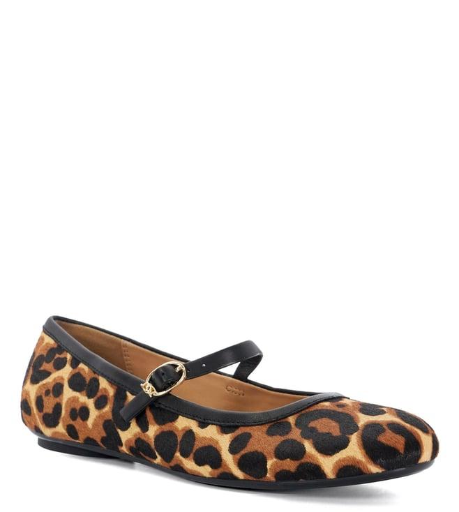 dune london women's heida leopard animal print ballerinas