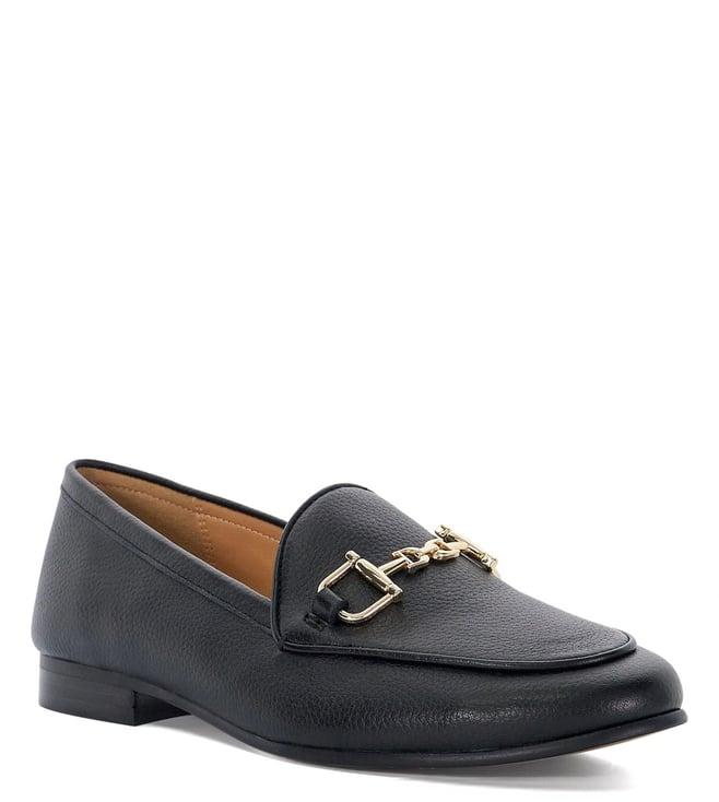 dune london women's glory black loafers