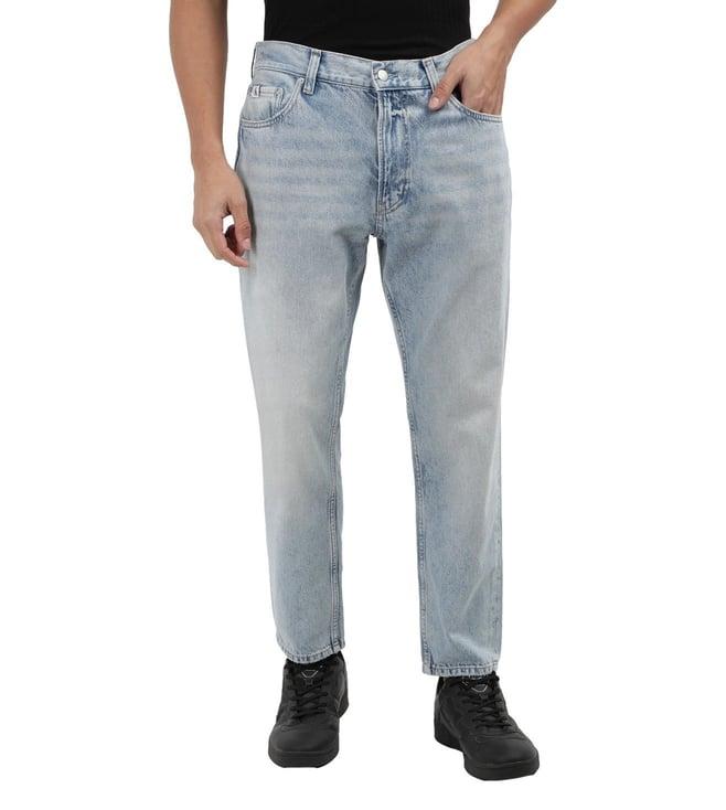 calvin klein mens light blue solid dad jean jeans