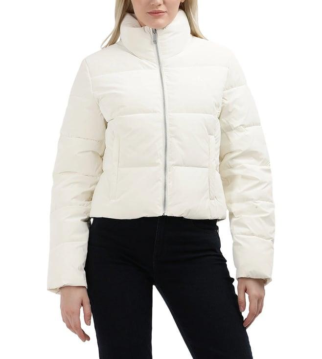 calvin klein womens ivory solid slim jacket