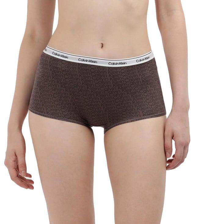 calvin klein womens plum truffle solid boyshort shorts