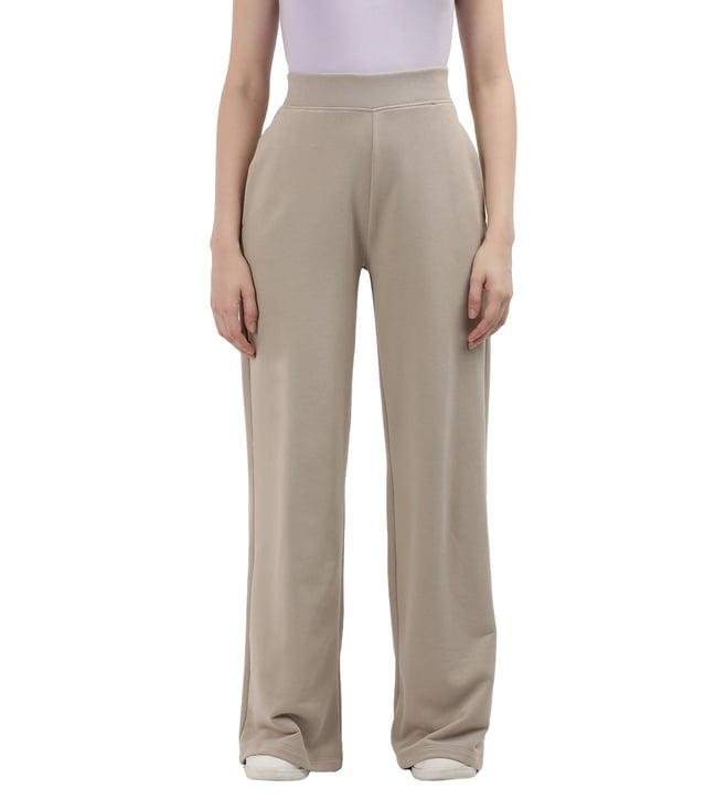 calvin klein womens brown solid wide trackpant