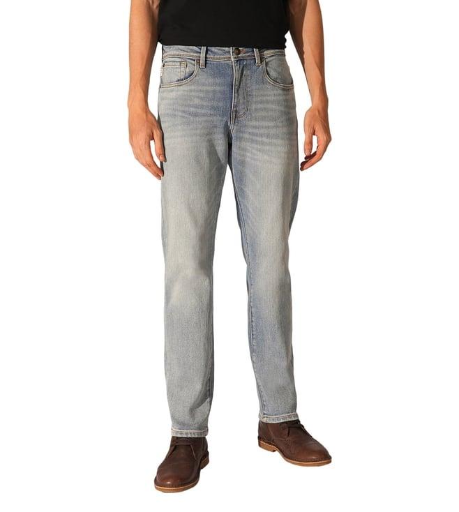 selected homme straight light blue mid rise jeans