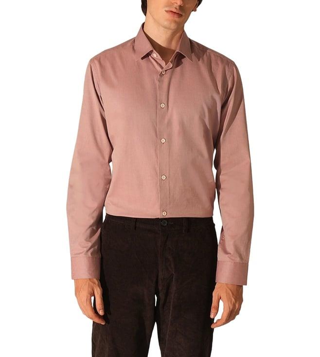 selected homme mauve chalk slim fit shirt