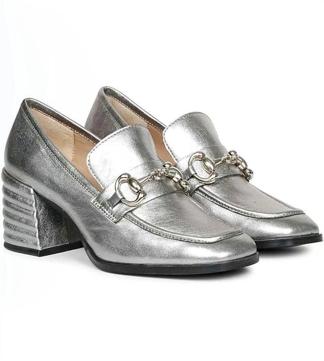 saint g gun metallic leather handcrafted loafers