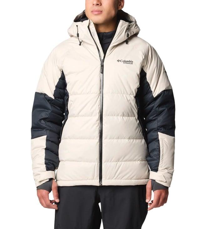 columbia mens beige omni-heat infinity roaring fork ii down jacket