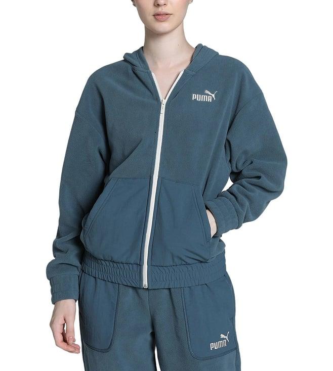 puma women's grey skies elevated full-zip hoodie