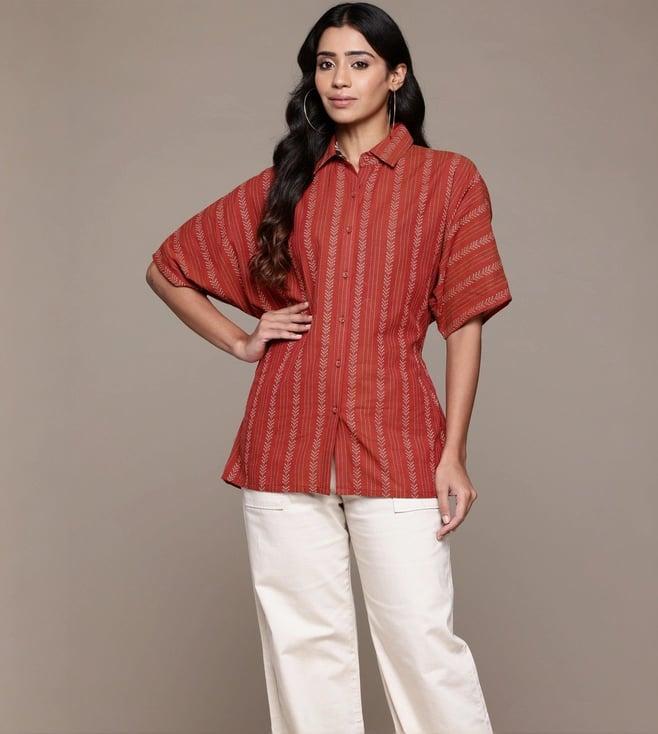 ritu kumar orange nirvi shirt