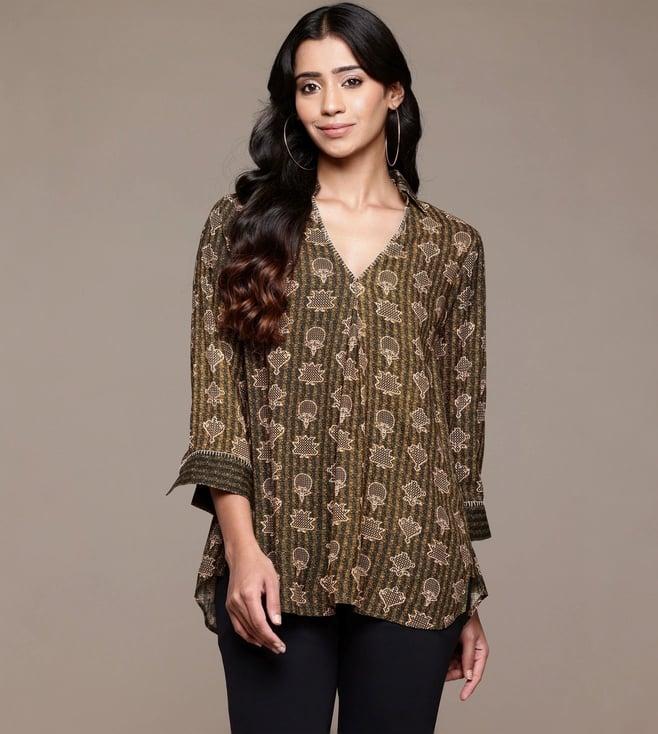 ritu kumar green dhriti shirt top