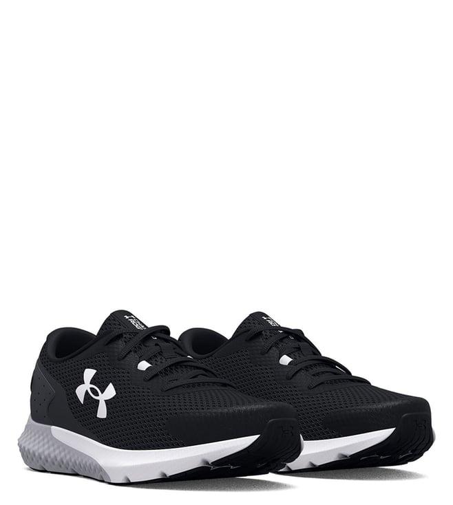 under armour men's rogue 3 black logo sneakers