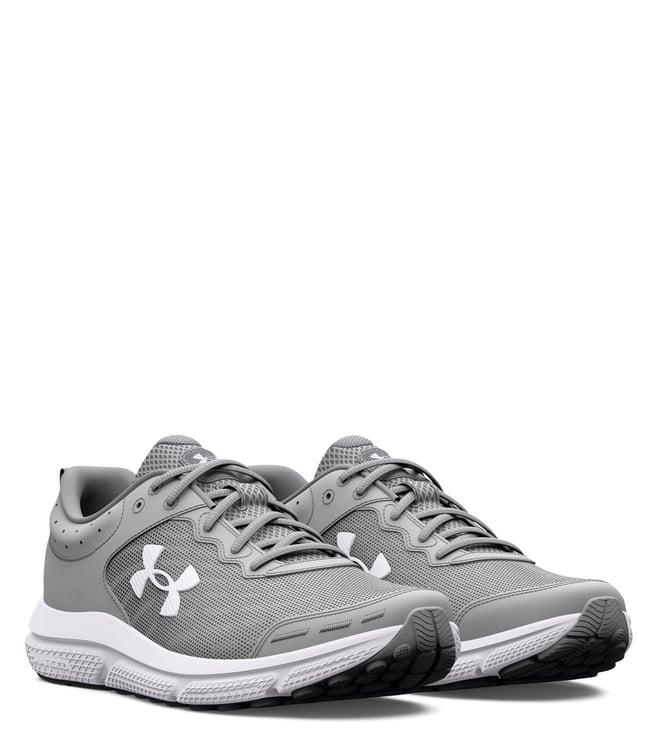 under armour men's assert 10 grey logo sneakers