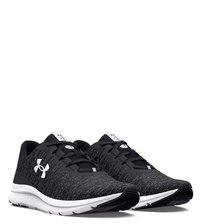 under armour men's impulse 3 knit black logo sneakers