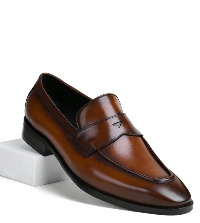 luxoro formello men's aiden penny cognac loafers