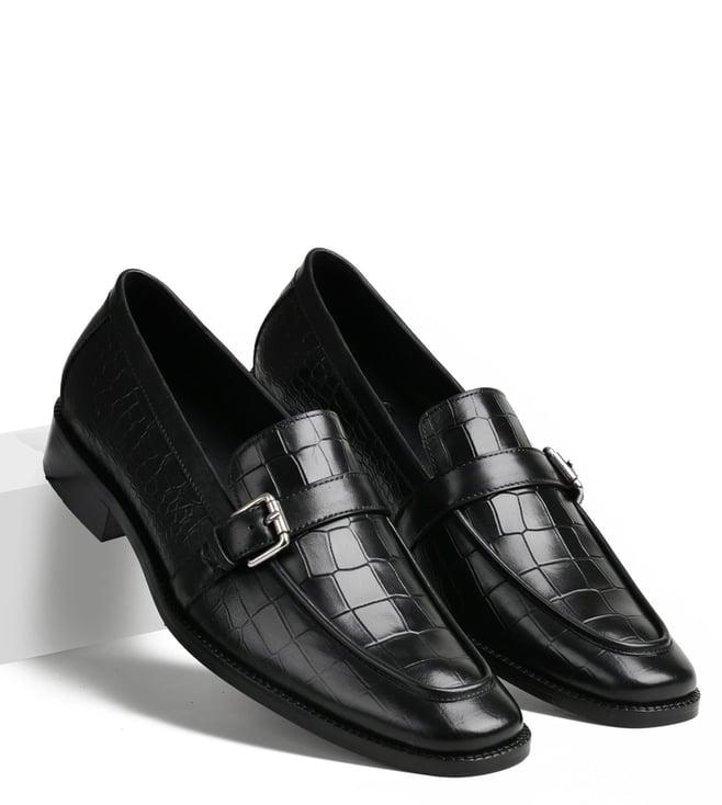 luxoro formello men's klein in croc black loafers (animal attack)