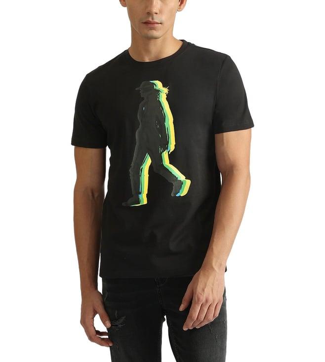 antony morato black printed regular fit t-shirt