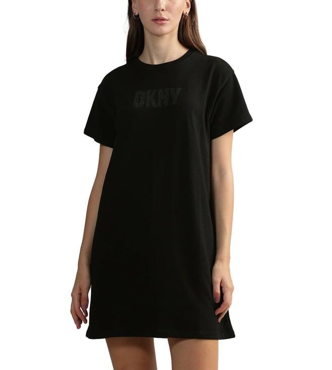 dkny black logo regular fit t-shirt dress