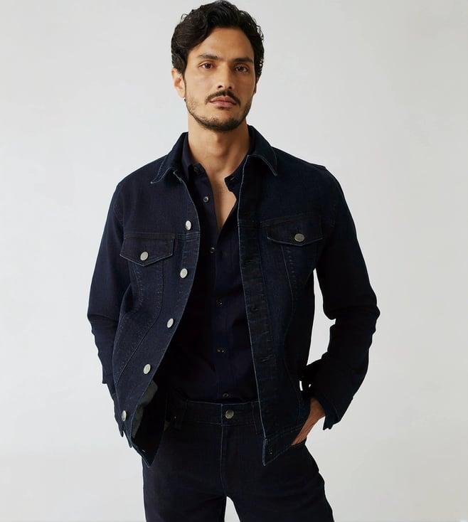 andamen casual men's indigo denim jacket