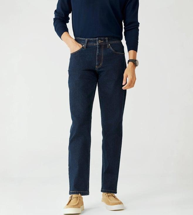 andamen casual men indigo woven jeans