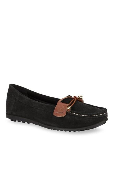 woodland women's black & tan moccasins