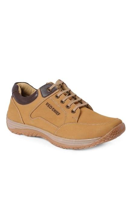 red chief men's rust leather causal shoes