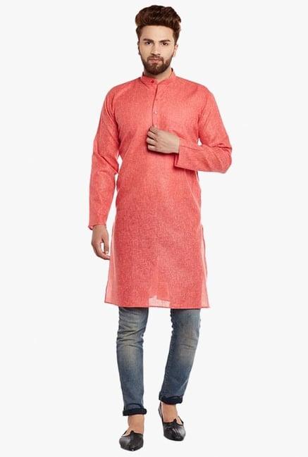 sojanya coral full sleeves cotton kurta