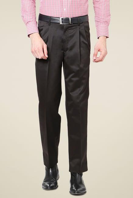 peter england black comfort fit trousers