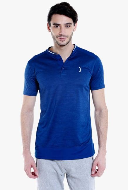 campus sutra royal blue regular fit t-shirt