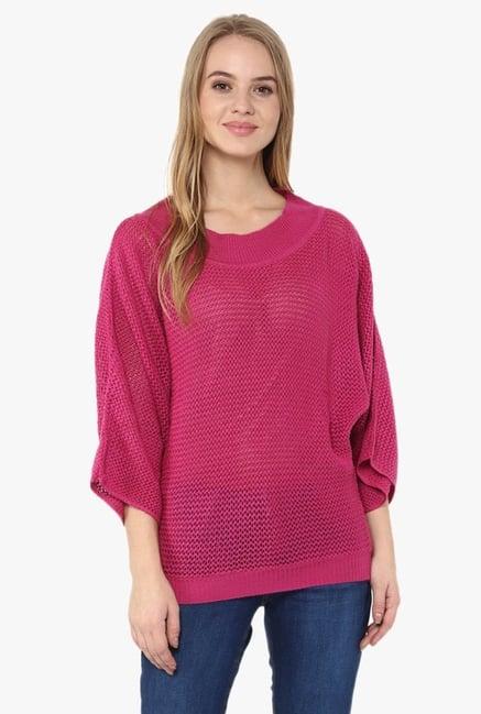 cayman onion pink crochet poncho sweater