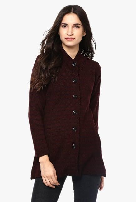 cayman maroon printed coat