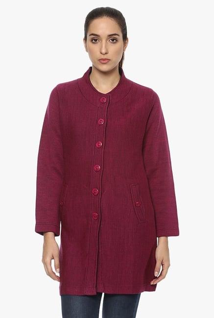 cayman magenta textured coat