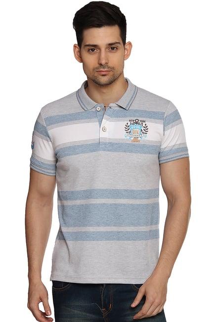 duke grey striped polo t-shirt