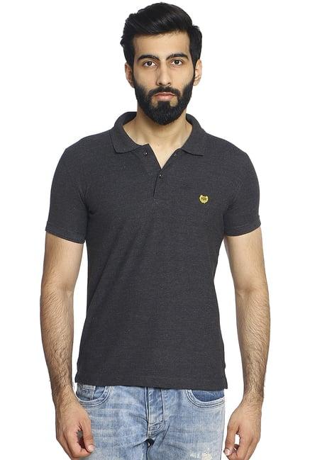 duke dark grey regular fit polo t-shirt